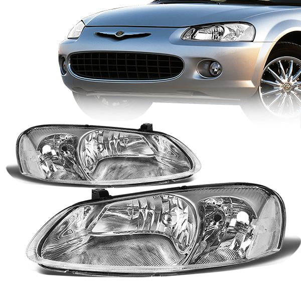 Factory Style Headlights<br>01-03 Chrysler Sebring, 01-06 Dodge Stratus