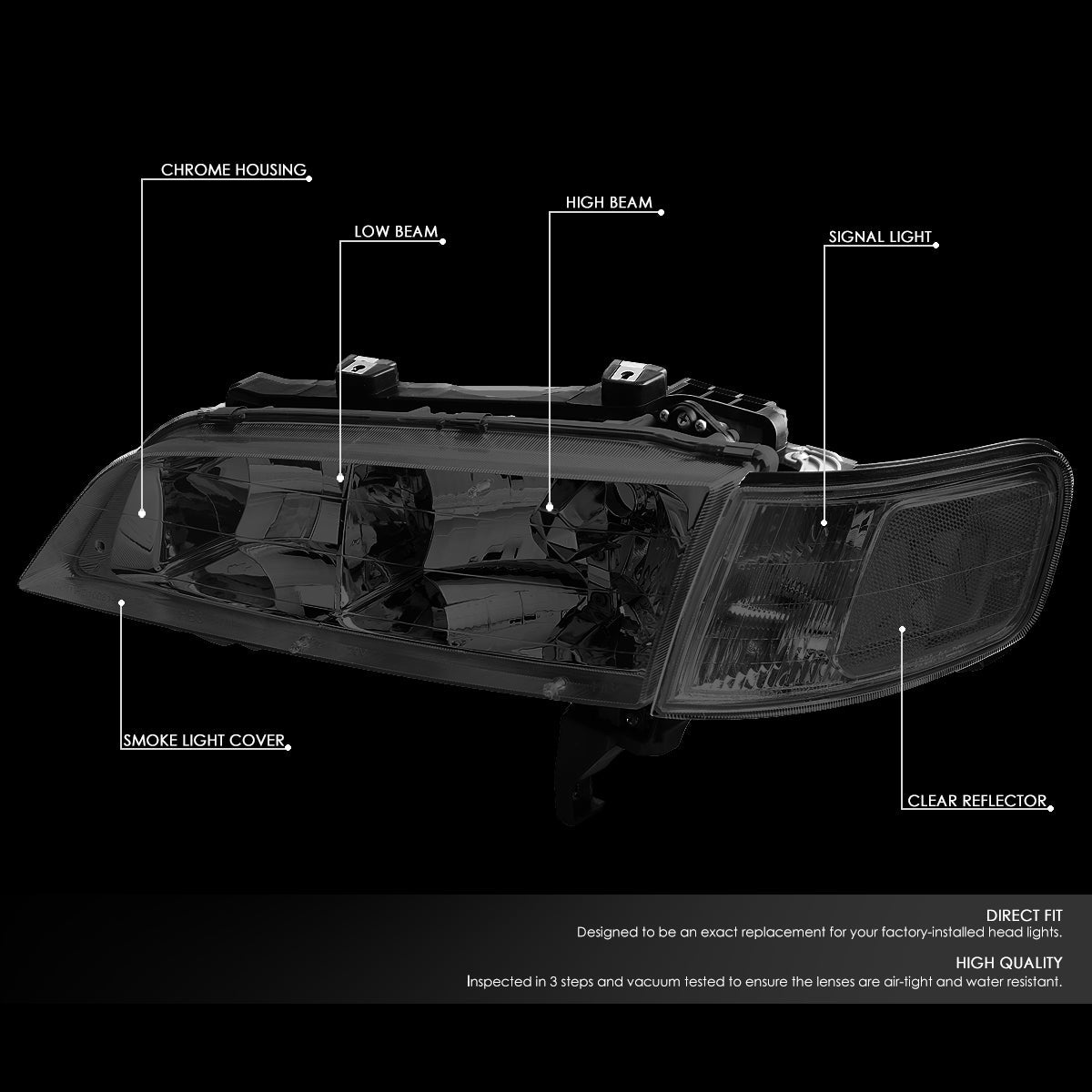 Factory Style Headlights<br>94-97 Honda Accord