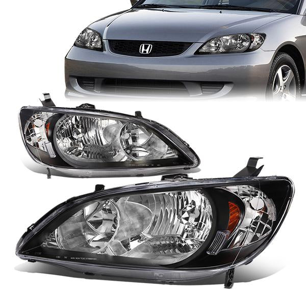 Factory Style Headlights <br>04-05 Honda Civic Sedan/ Coupe