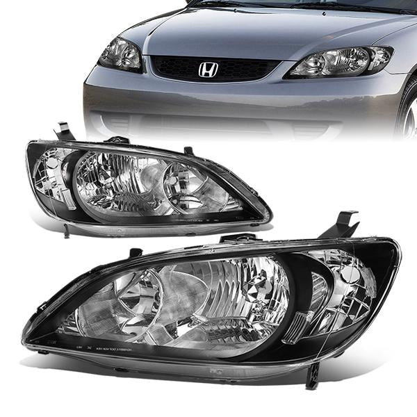 Factory Style Headlights <br>04-05 Honda Civic Sedan/ Coupe