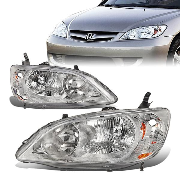 Factory Style Headlights <br>04-05 Honda Civic Sedan/ Coupe