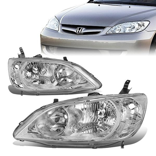 Factory Style Headlights <br>04-05 Honda Civic Sedan/ Coupe