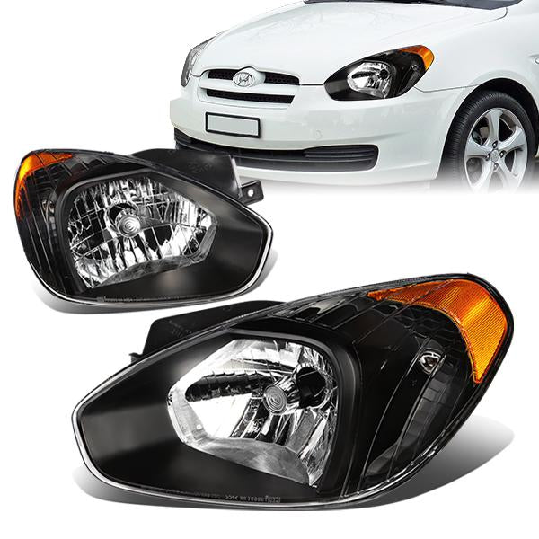 Factory Style Headlights<br>07-11 Hyundai Accent