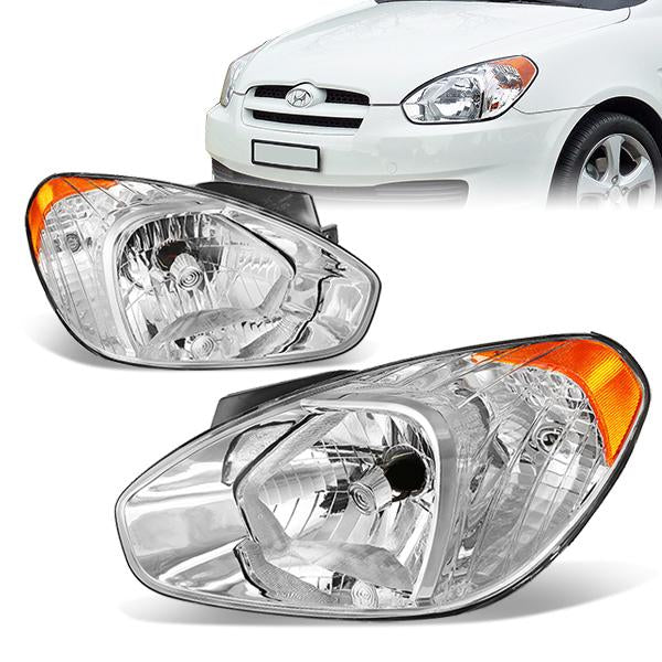 Factory Style Headlights<br>07-11 Hyundai Accent