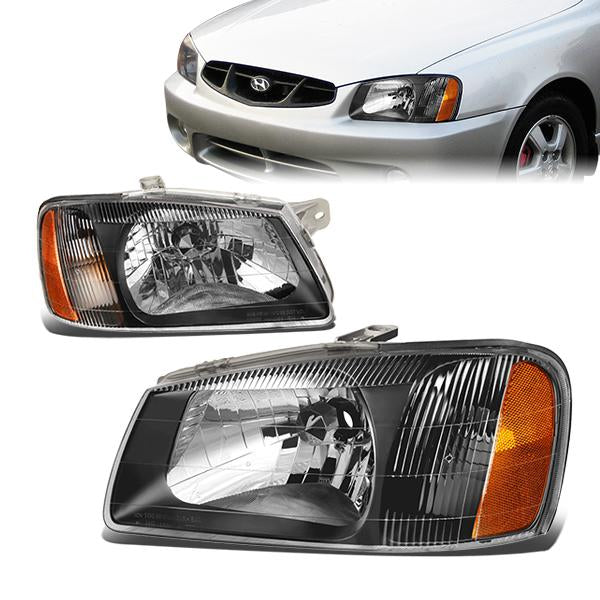 Factory Style Headlights<br>00-02 Hyundai Accent