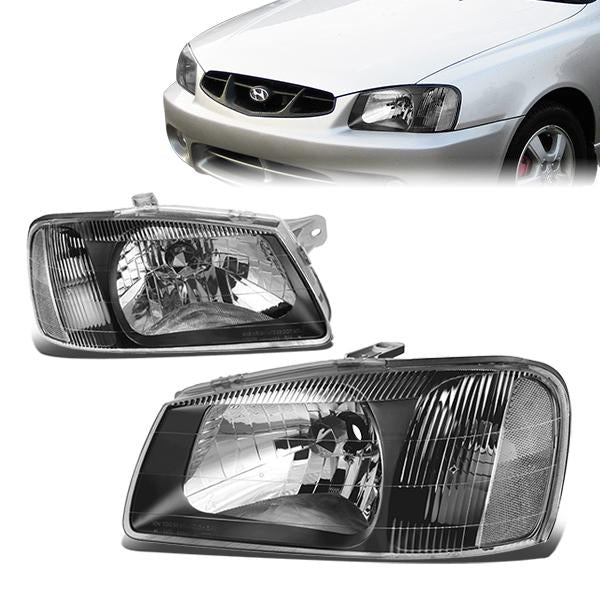 Factory Style Headlights<br>00-02 Hyundai Accent