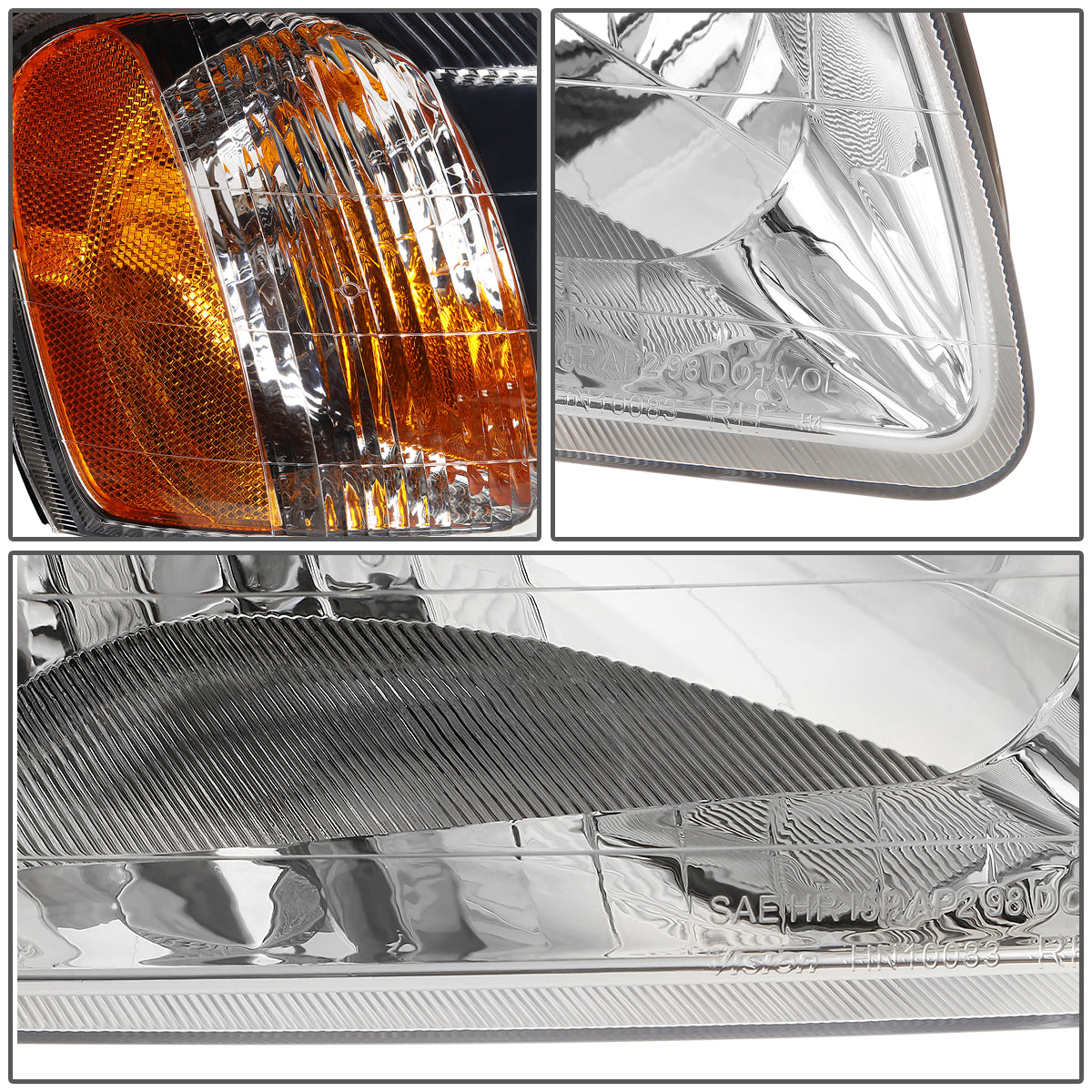 Factory Style Headlights<br>00-02 Hyundai Accent