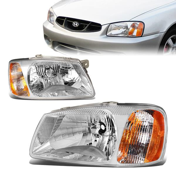 Factory Style Headlights<br>00-02 Hyundai Accent