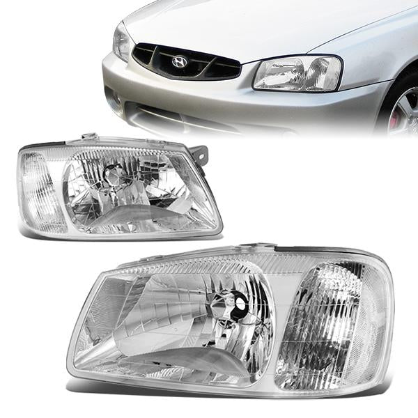 Factory Style Headlights<br>00-02 Hyundai Accent