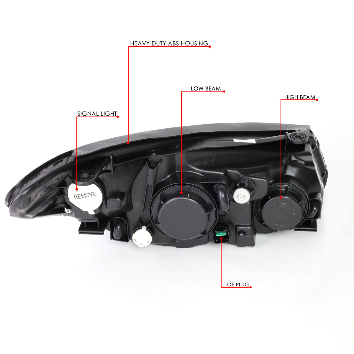 Factory Style Headlights<br>07-09 Hyundai Elantra