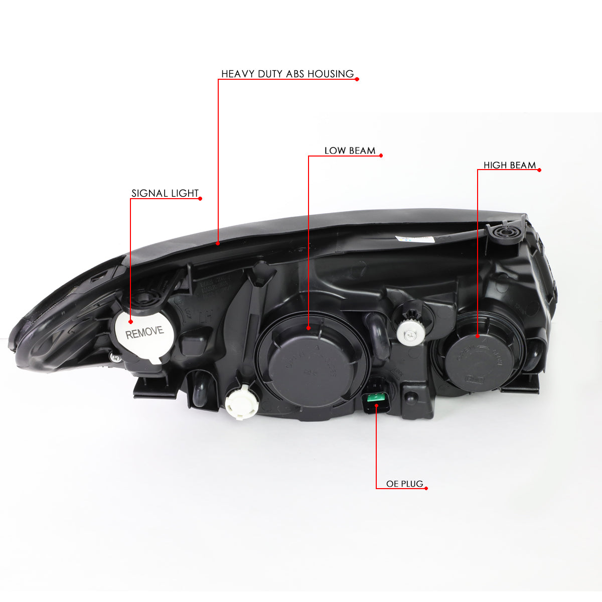 Factory Style Headlights<br>07-09 Hyundai Elantra