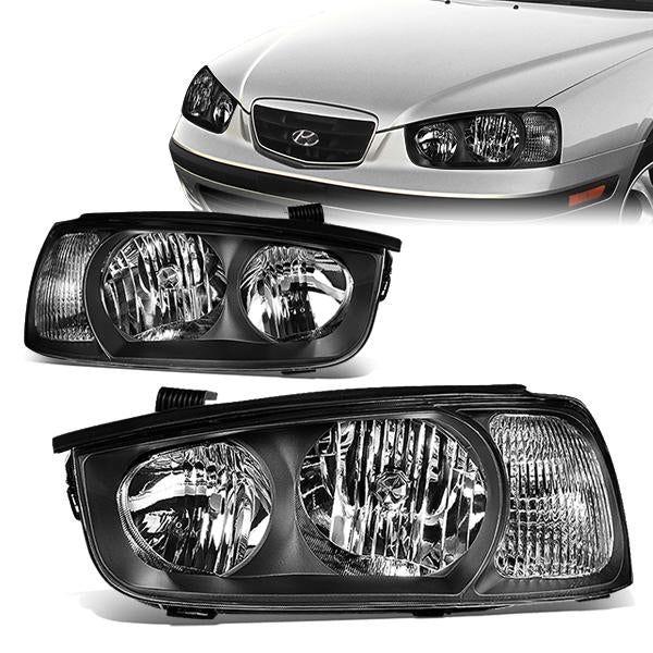 Factory Style Headlights<br>01-03 Hyundai Elantra