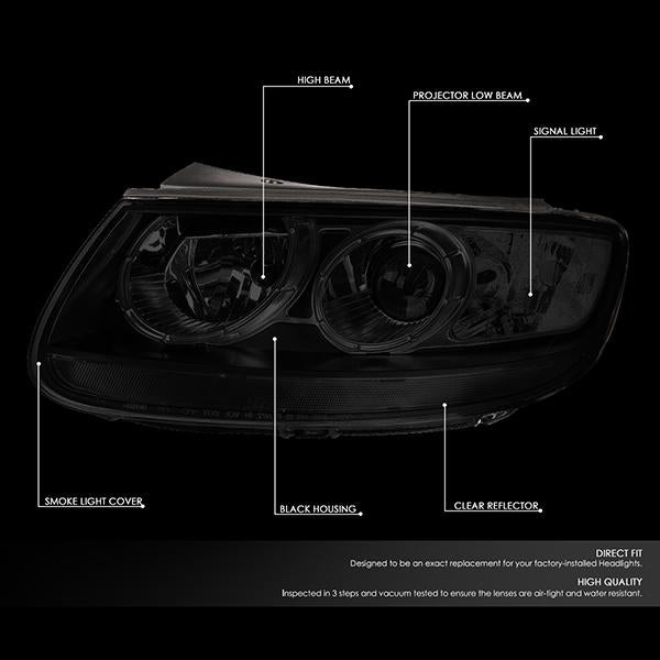 Factory Style Projector Headlights<br>07-12 Hyundai Santa Fe