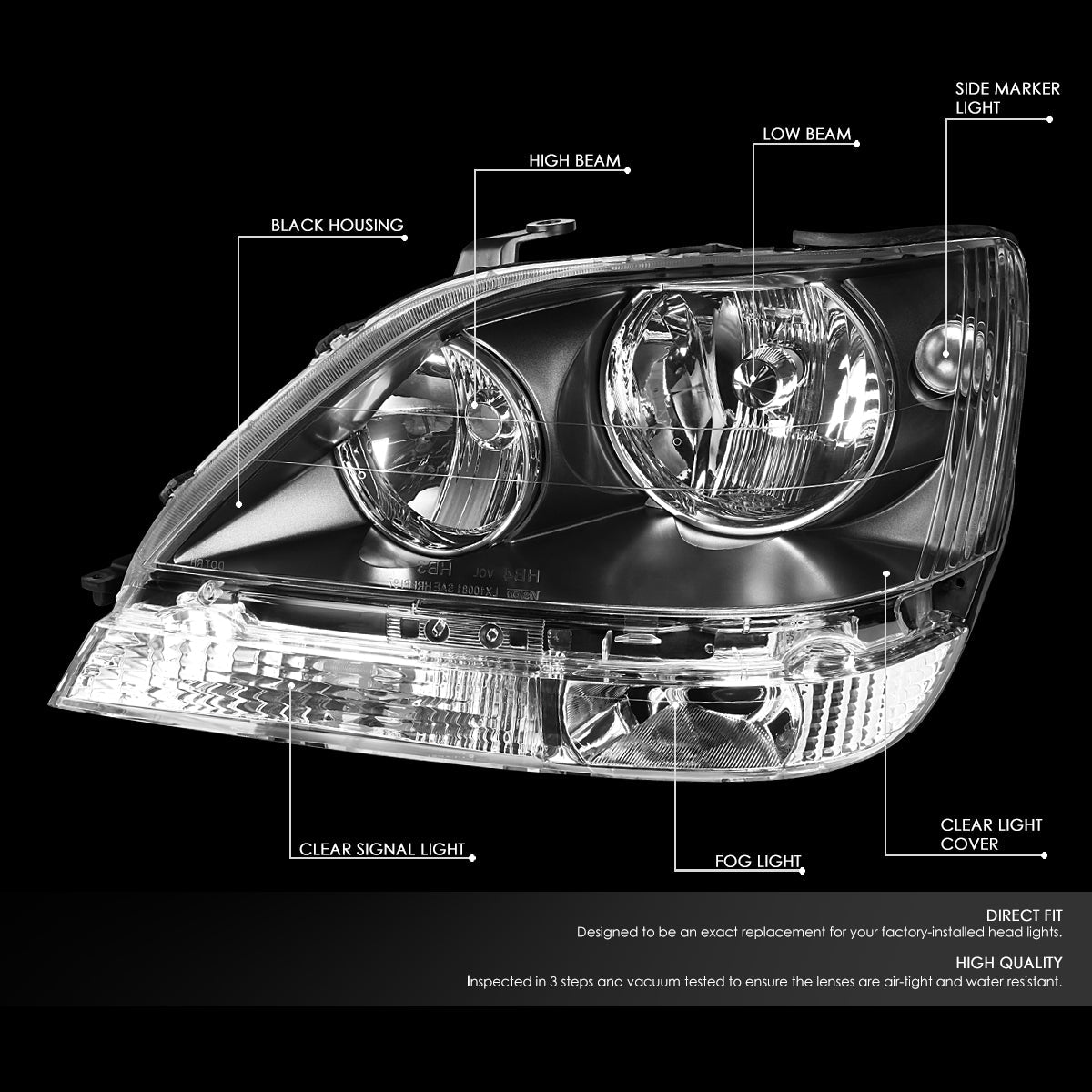 Factory Style Headlights<br>99-03 Lexus RX300