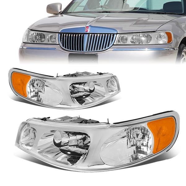 Factory Style Headlights<br>98-02 Lincoln Town Car