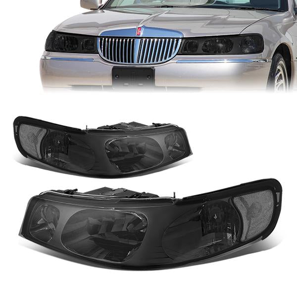 Factory Style Headlights<br>98-02 Lincoln Town Car