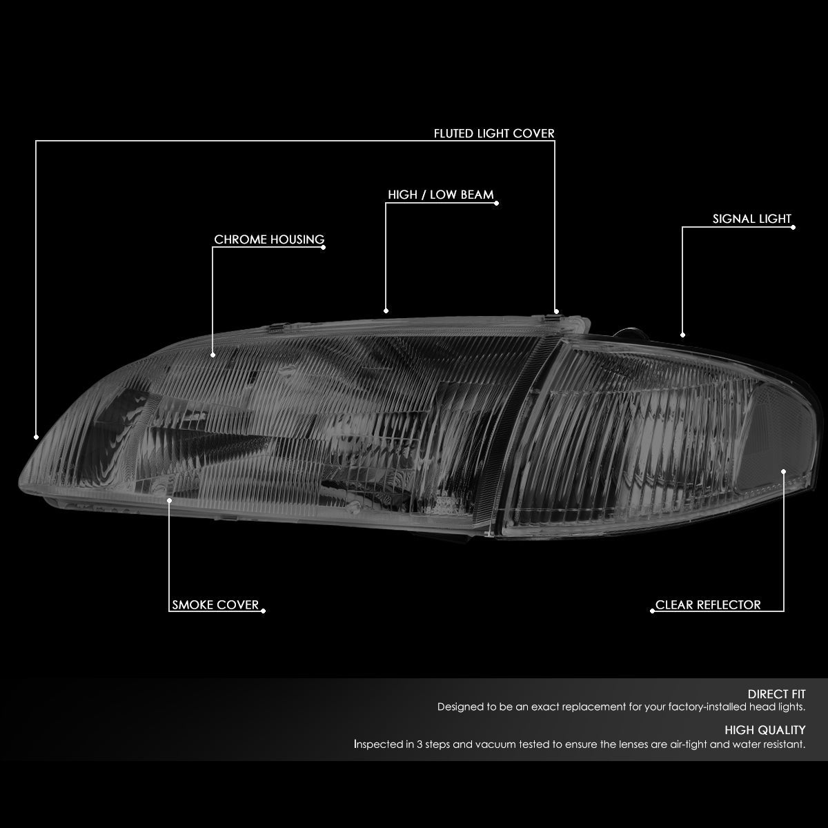 Factory Style Headlights<br>98-99 Mazda 626