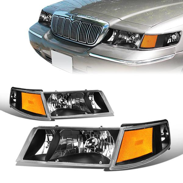 Factory Style Headlights <br>98-02 Mercury Grand Marquis