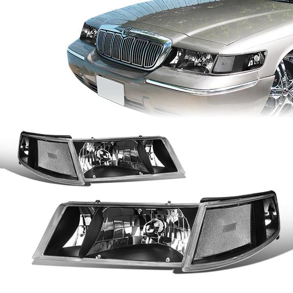 Factory Style Headlights <br>98-02 Mercury Grand Marquis