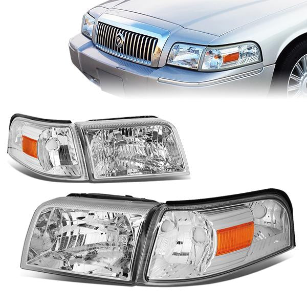 Factory Style Headlights <br>06-11 Mercury Grand Marquis