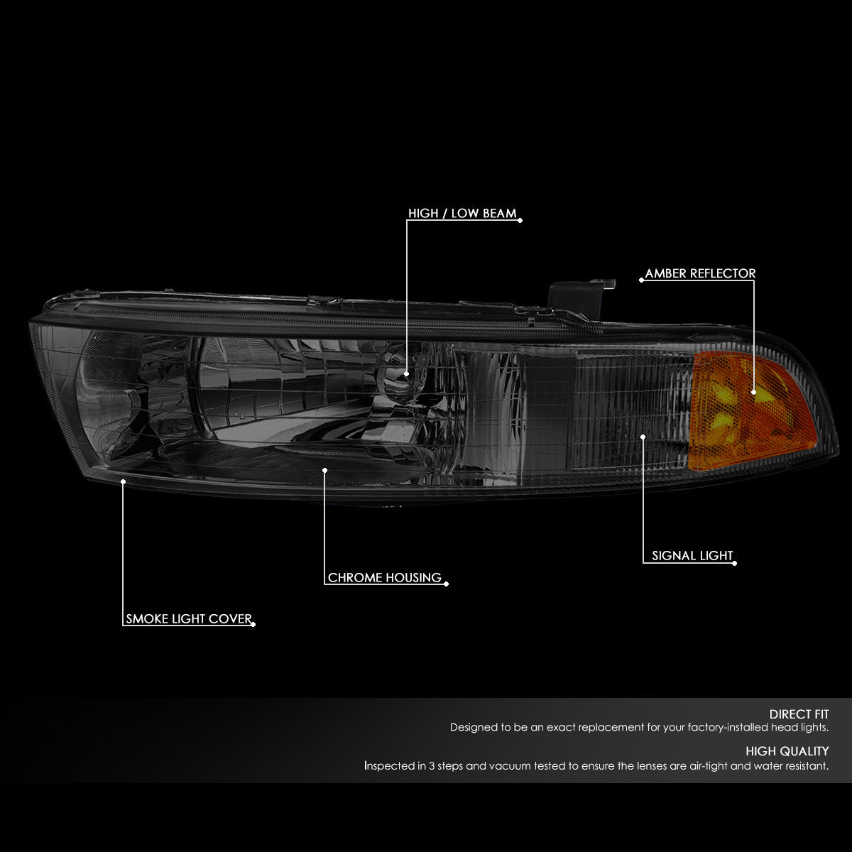 Factory Style Headlights <br>99-03 Mitsubishi Galant