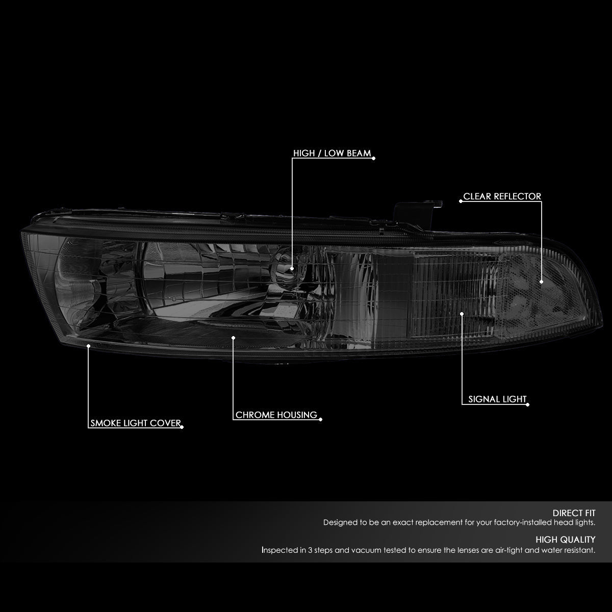 Factory Style Headlights <br>99-03 Mitsubishi Galant