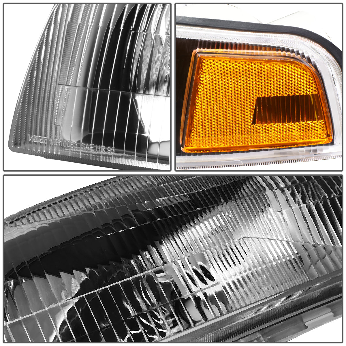 Factory Style Headlights <br>97-01 Mitsubishi Mirage Sedan