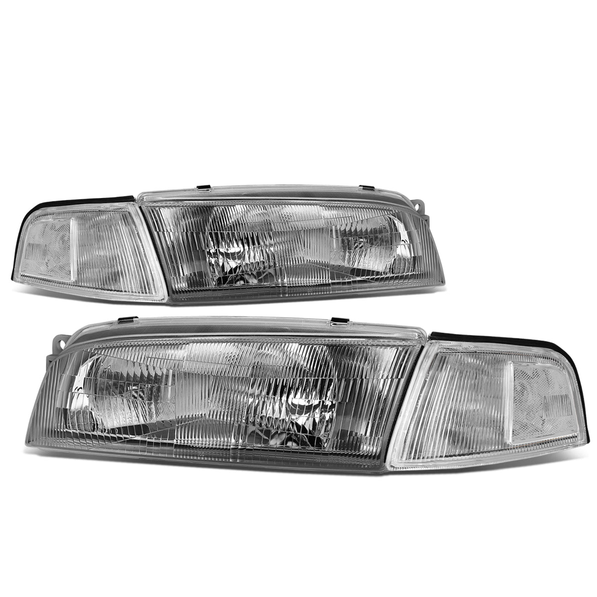 Factory Style Headlights <br>97-01 Mitsubishi Mirage Sedan