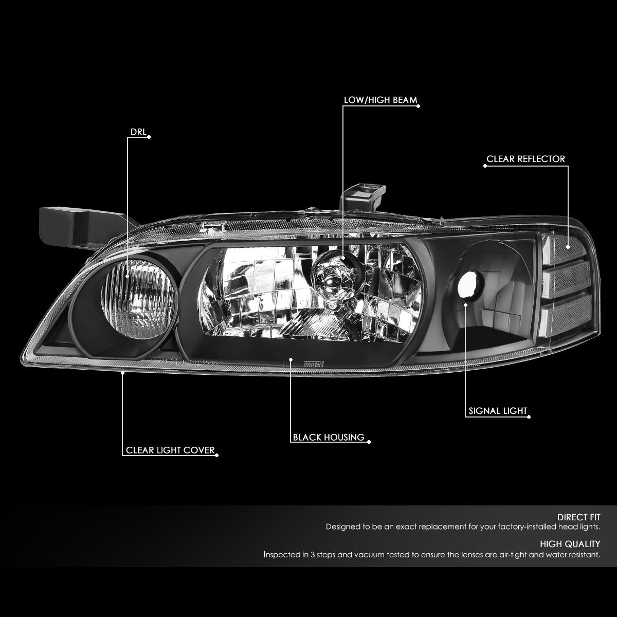 Factory Style Headlights <br>00-01 Nissan Altima