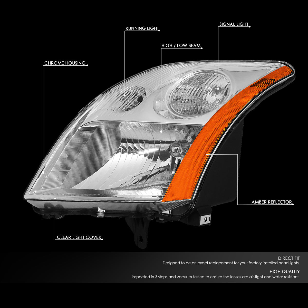 Factory Style Headlights <br>07-09 Nissan Sentra