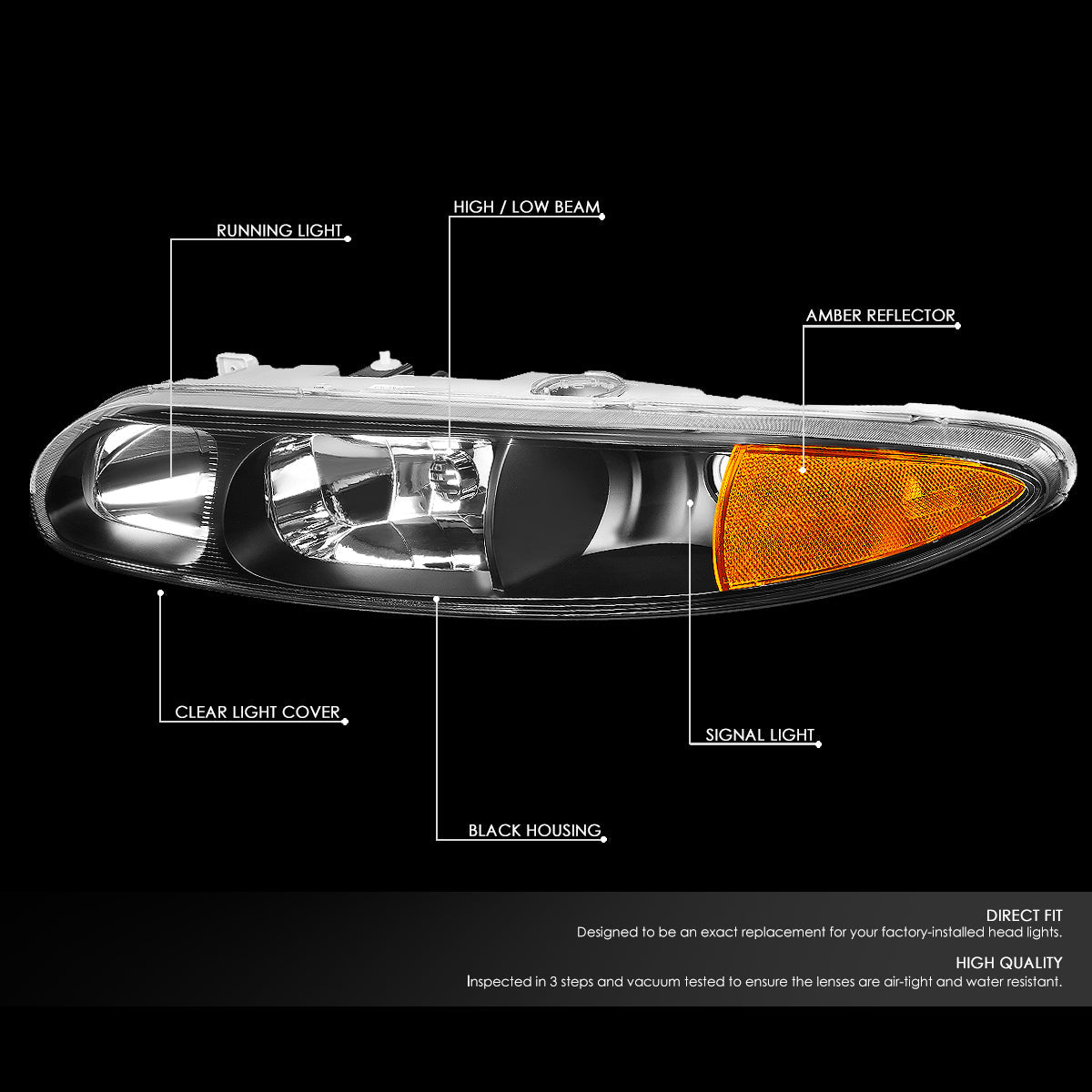 Factory Style Headlights <br>99-04 Oldsmobile Alero