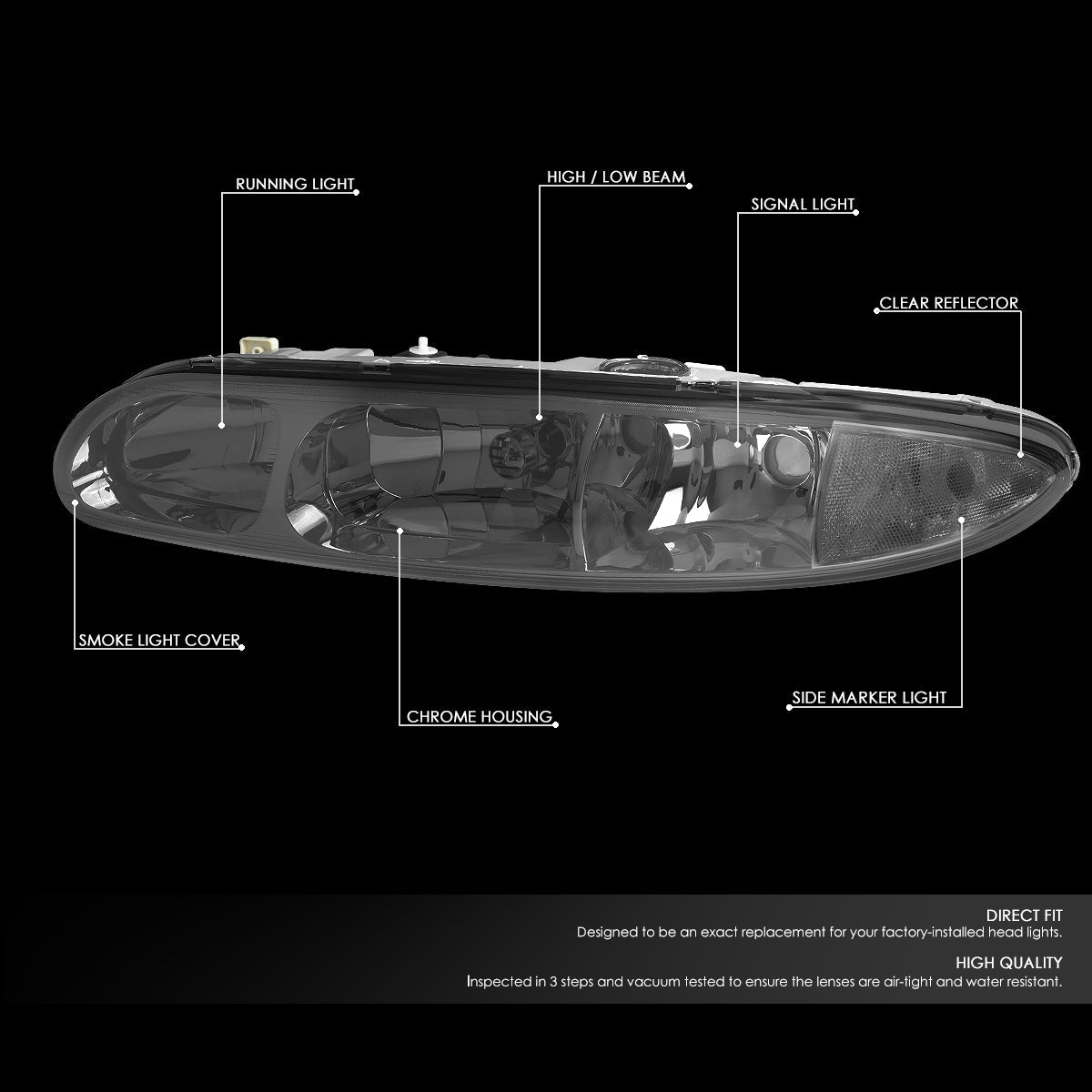 Factory Style Headlights <br>99-04 Oldsmobile Alero