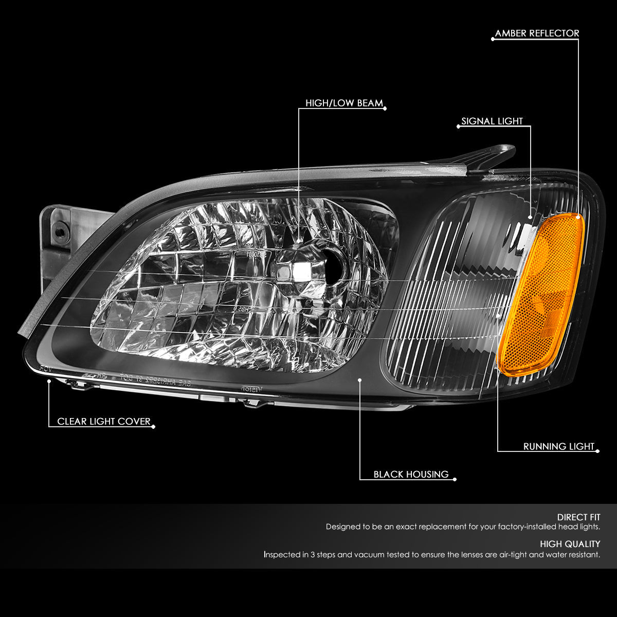 Factory Style Headlights <br>00-04 Subaru Legacy L / Brighton, 03-06 Baja