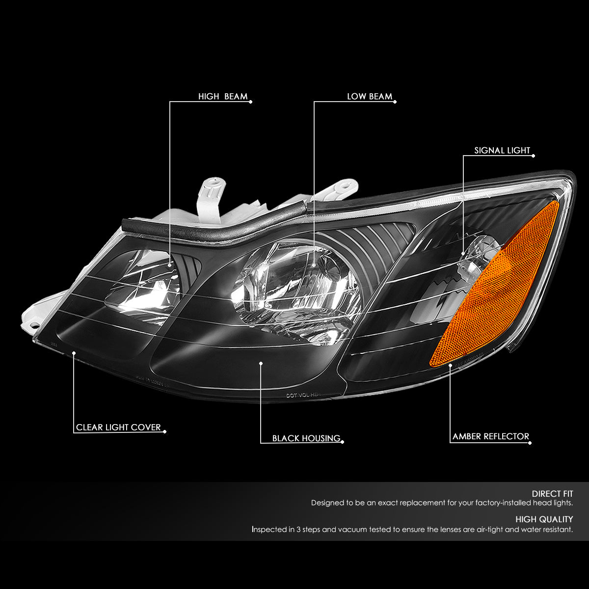 Factory Style Headlights <br>00-04 Toyota Avalon