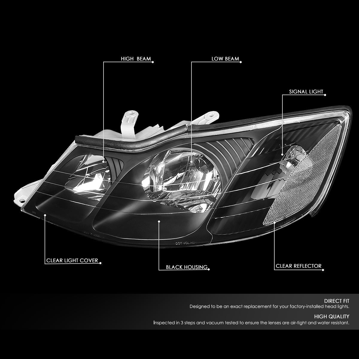 Factory Style Headlights <br>00-04 Toyota Avalon