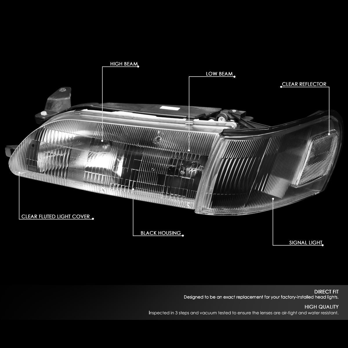 Factory Style Headlights <br>93-97 Toyota Corolla