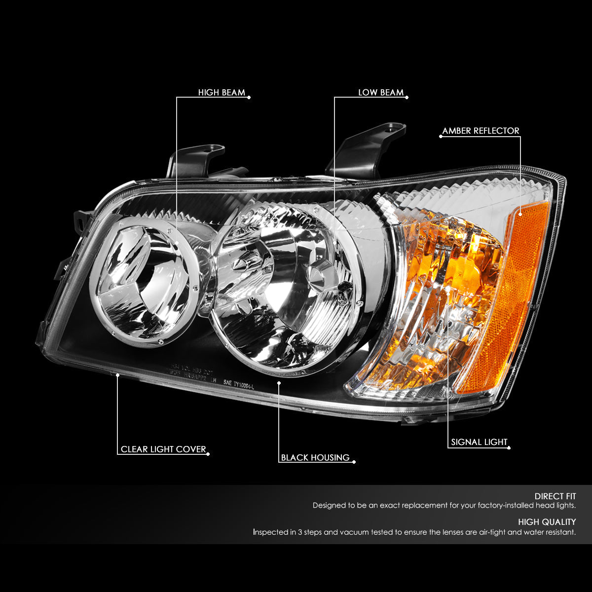 Factory Style Headlights <br>01-03 Toyota Highlander