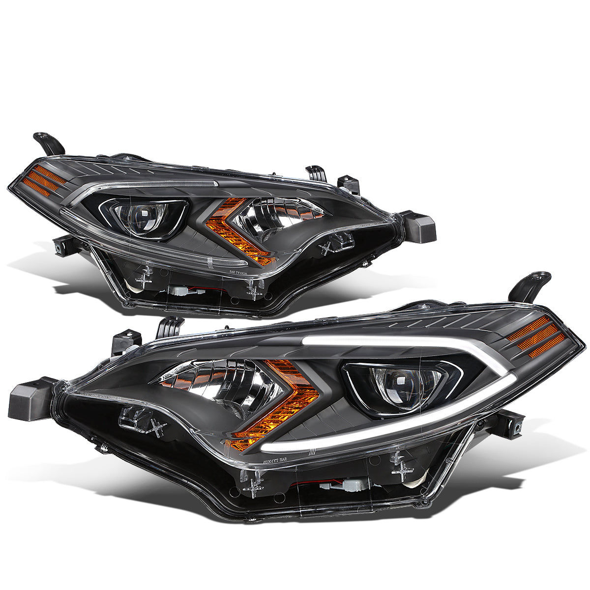 LED DRL Projector Headlights <br>14-16 Toyota Corolla Sedan