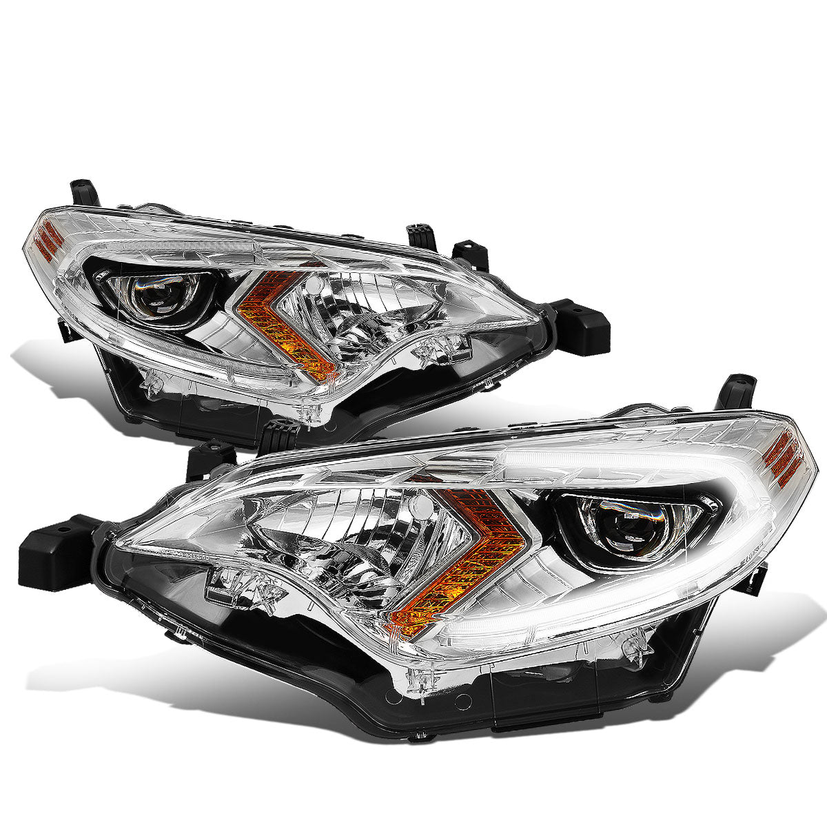 LED DRL Projector Headlights <br>14-16 Toyota Corolla Sedan