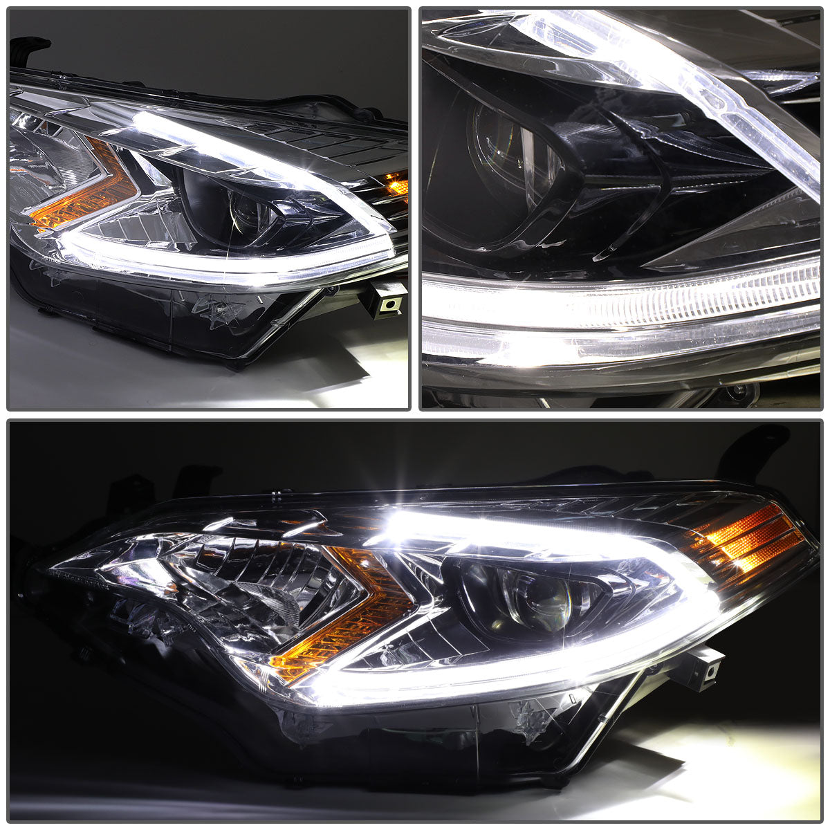 LED DRL Projector Headlights <br>14-16 Toyota Corolla Sedan