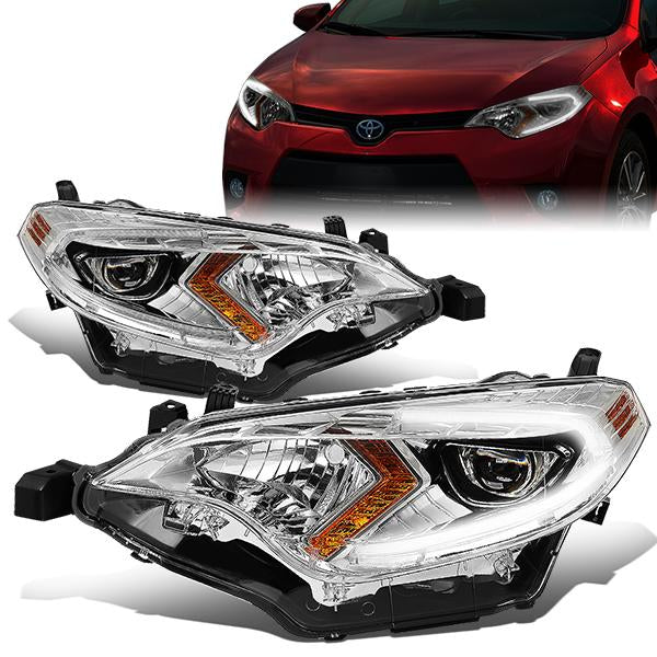 LED DRL Projector Headlights <br>14-16 Toyota Corolla Sedan