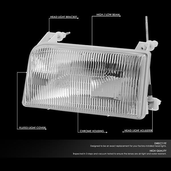 Factory Style Headlights <br>92-98 Ford F-150 - F-350 Bronco