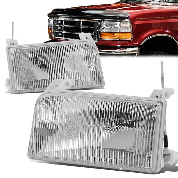 Factory Style Headlights <br>92-98 Ford F-150 - F-350 Bronco