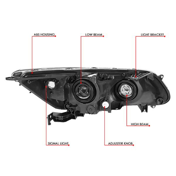 LED DRL Projector Headlights <br>13-15 Honda Accord Sedan