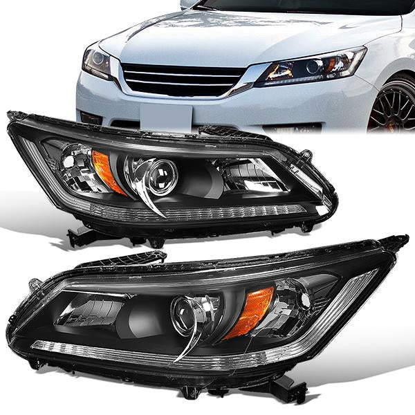 LED DRL Projector Headlights <br>13-15 Honda Accord Sedan