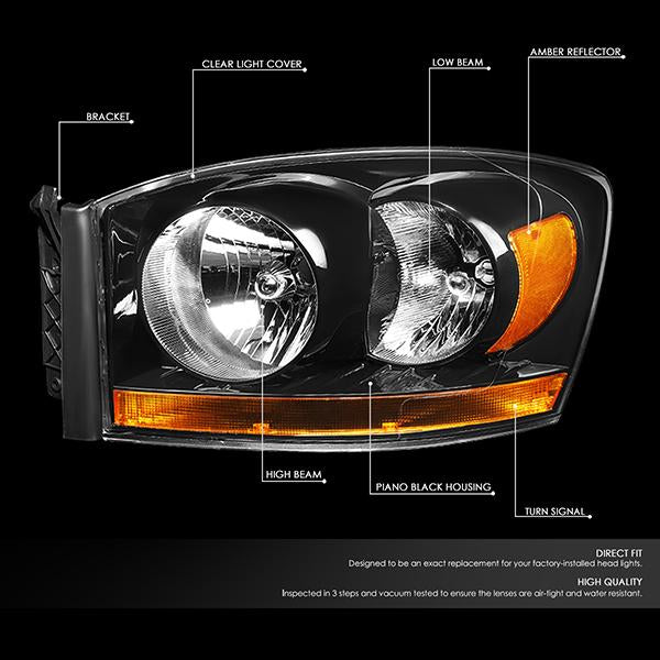 Factory Style Headlights <br>2006 Dodge Ram 1500 2500 3500