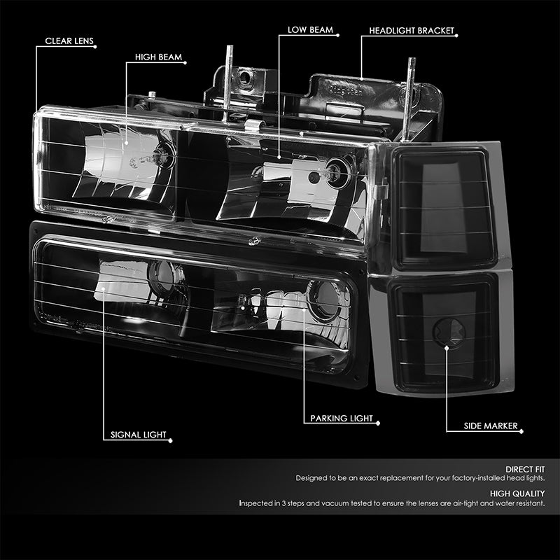 Factory Style Headlights <br>94-00 Chevy C/K 1500 2500 3500 Suburban Tahoe