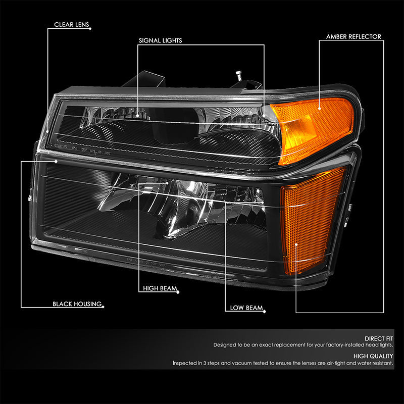 Factory Style Headlights <br>04-12 Chevy Colorado, GMC Canyon