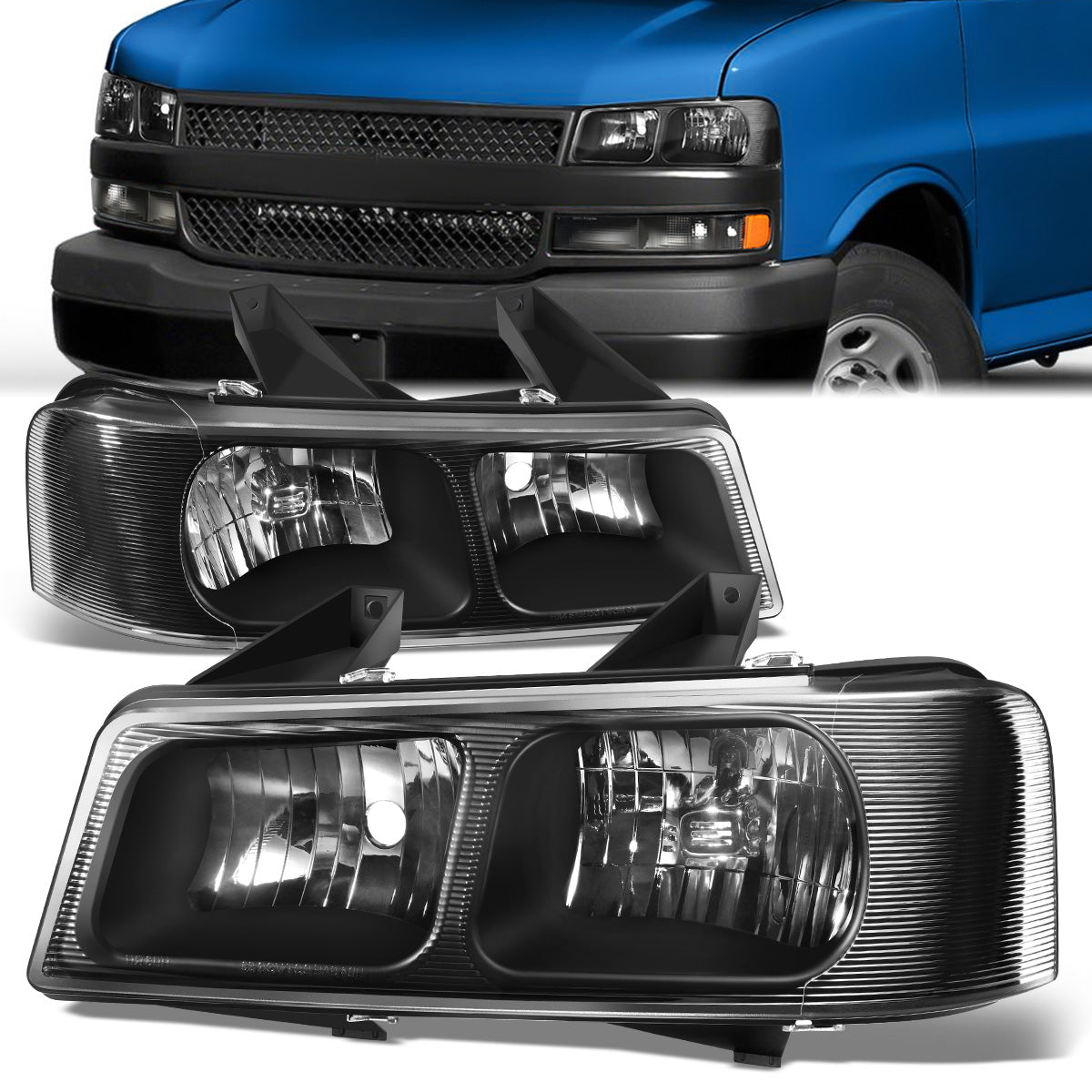 Factory Style Headlights <br>03-23 Chevrolet Express / GMC Savana 1500-4500