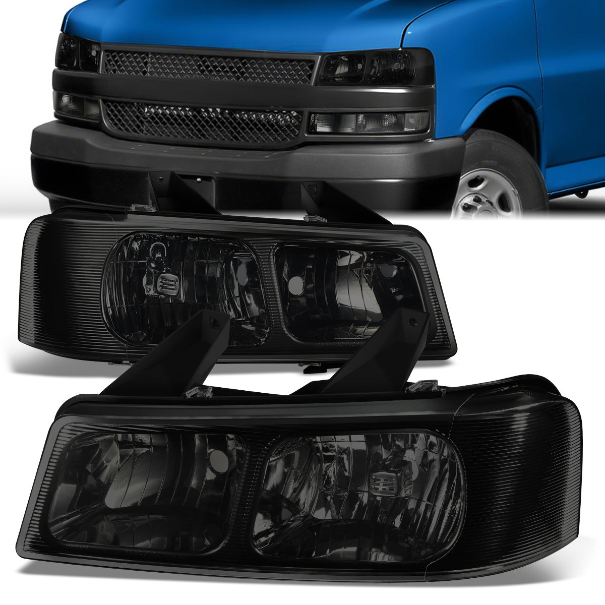 Factory Style Headlights <br>03-23 Chevrolet Express / GMC Savana 1500-4500